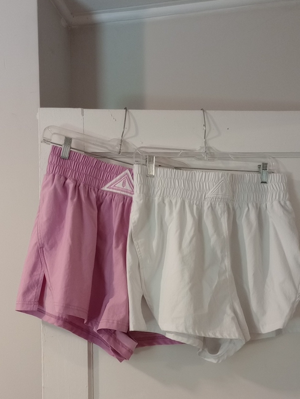 Free People Movement Bundle Size Large Women's Shorts - Pink and White